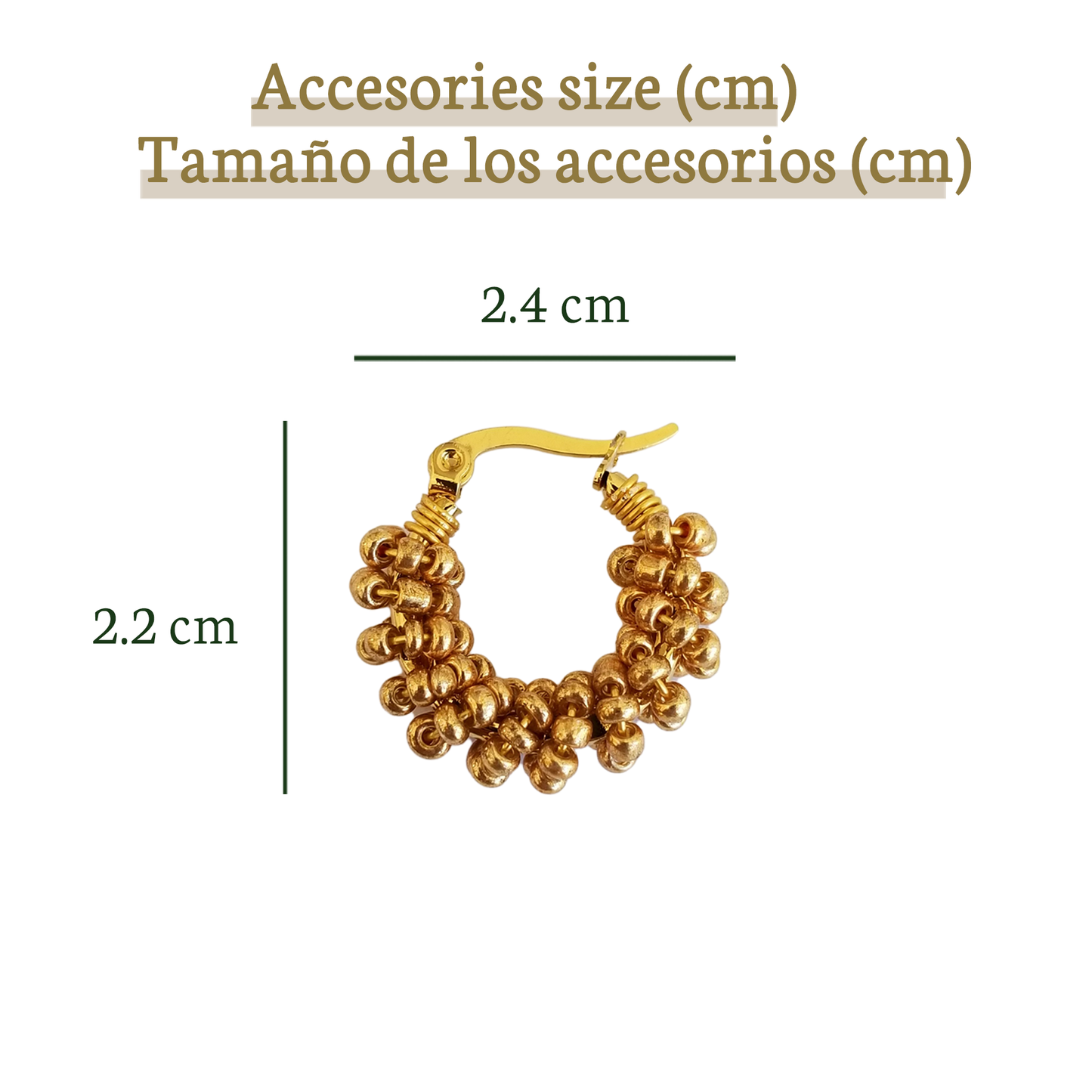 Arracadas Chaquira Doradas S