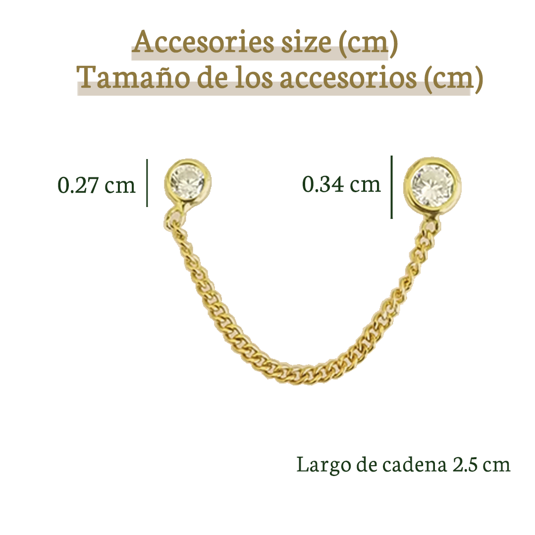 Cadena Círculo grande y chico Bisel (Arete Doble Individual)