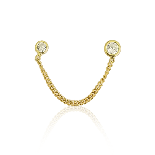 Cadena Círculo grande y chico Bisel (Arete Doble Individual)