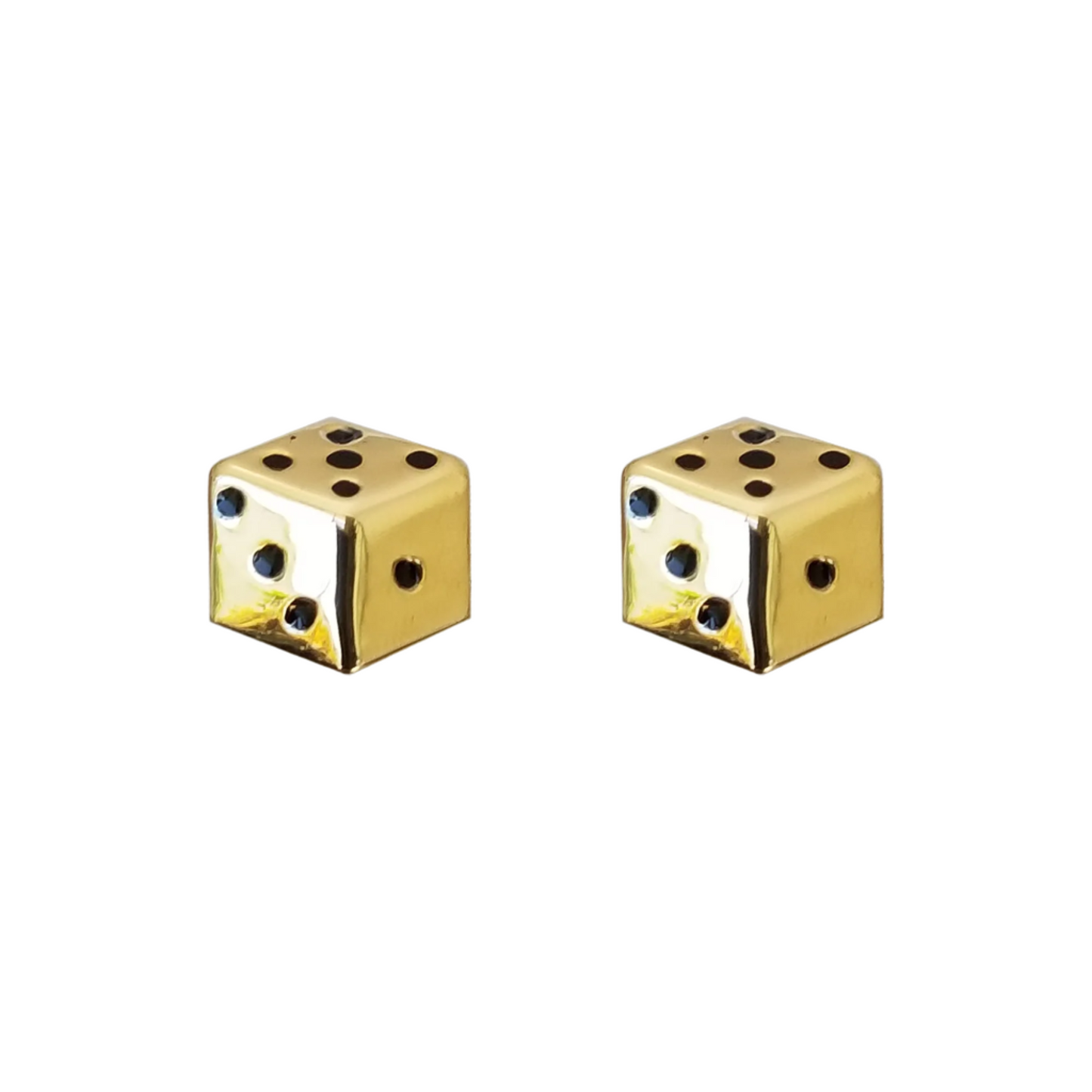 Aretes Dados, Las Vegas Casino, Suerte Oro 10K, Tipo Broquel