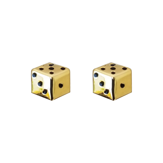 Aretes Dados, Las Vegas Casino, Suerte Oro 10K, Tipo Broquel