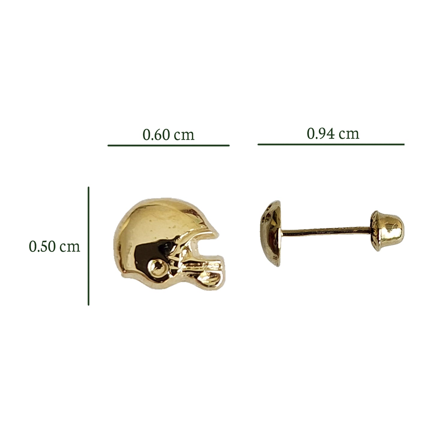Aretes Futbol Americano, Oro 10k Tipo Broquel