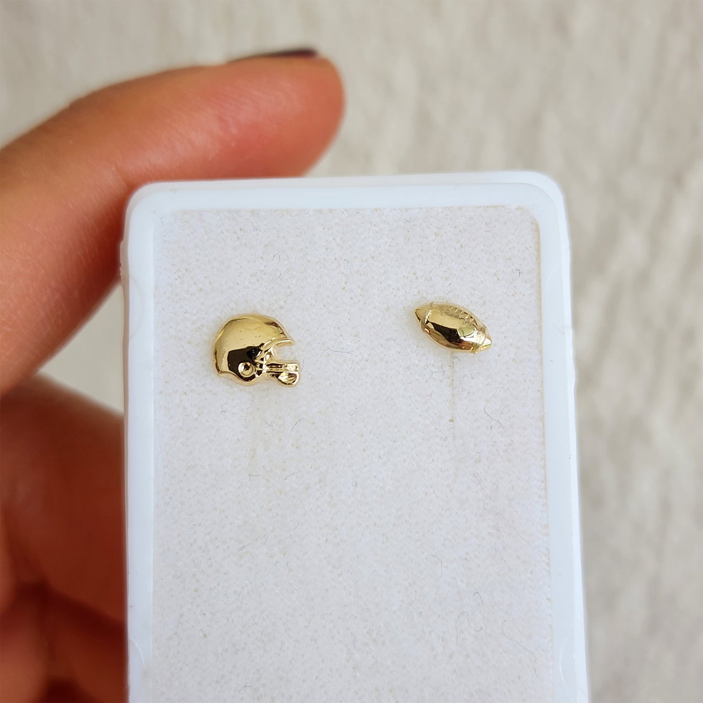Aretes Futbol Americano, Oro 10k Tipo Broquel