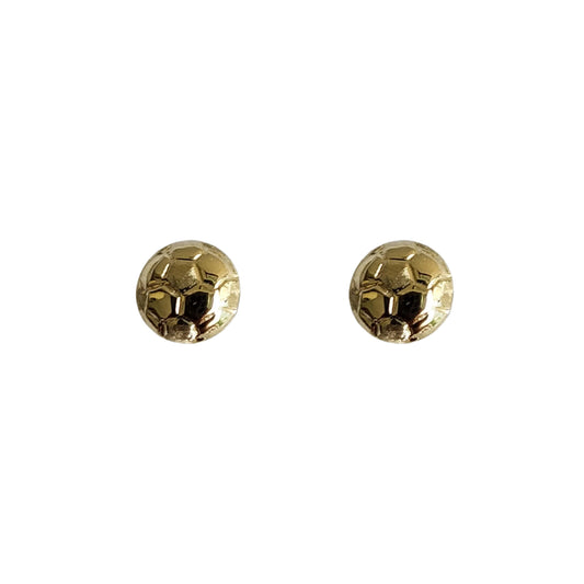 Aretes Balón de Fútbol, Oro 10k Tipo Broquel