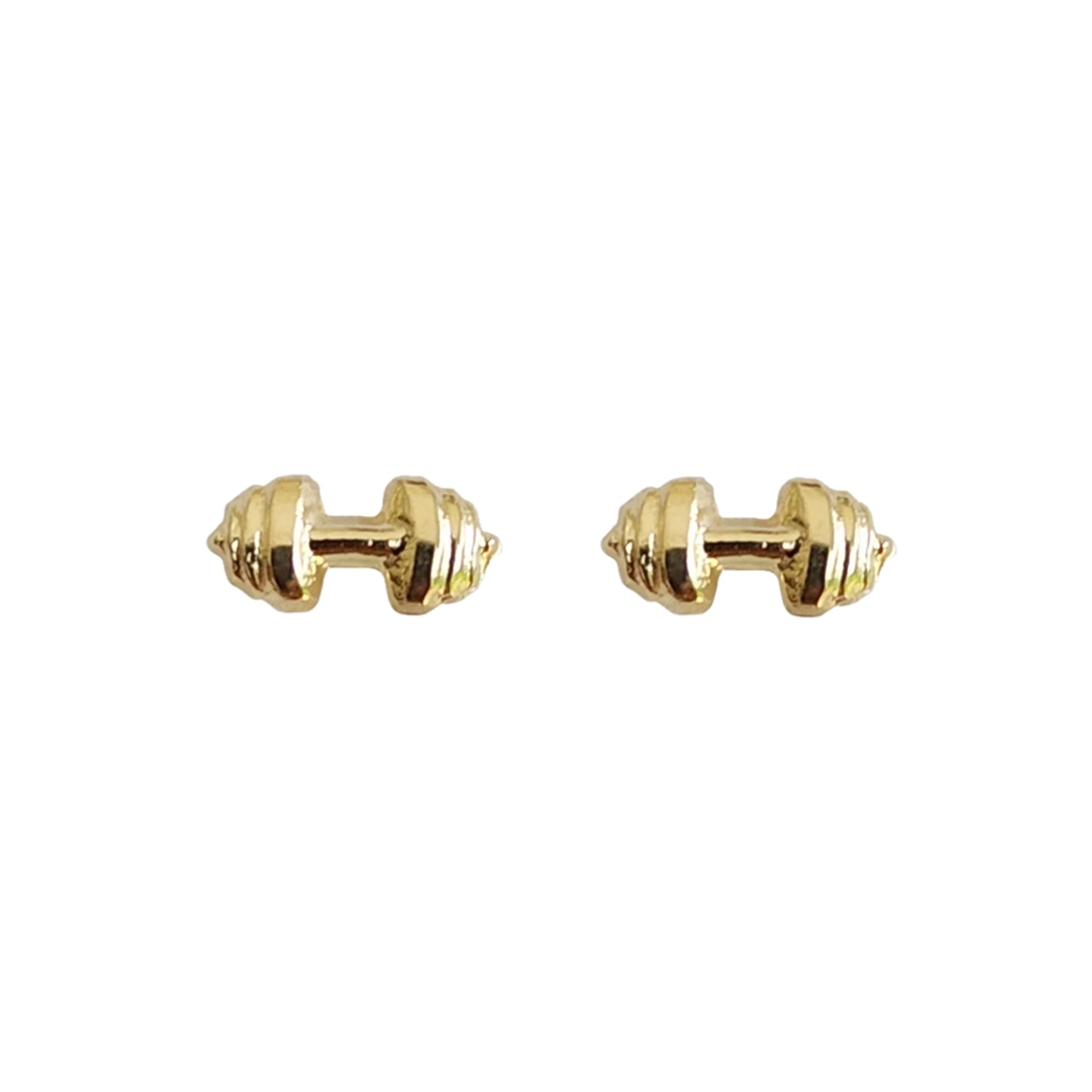 Aretes de Pesas, Oro 10k Tipo Broquel