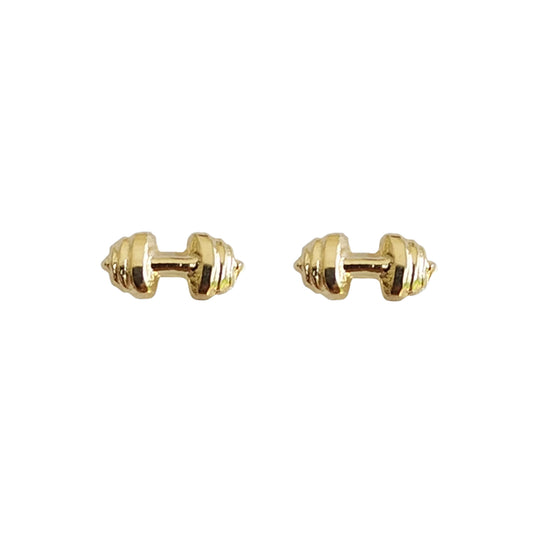 Aretes de Pesas, Oro 10k Tipo Broquel