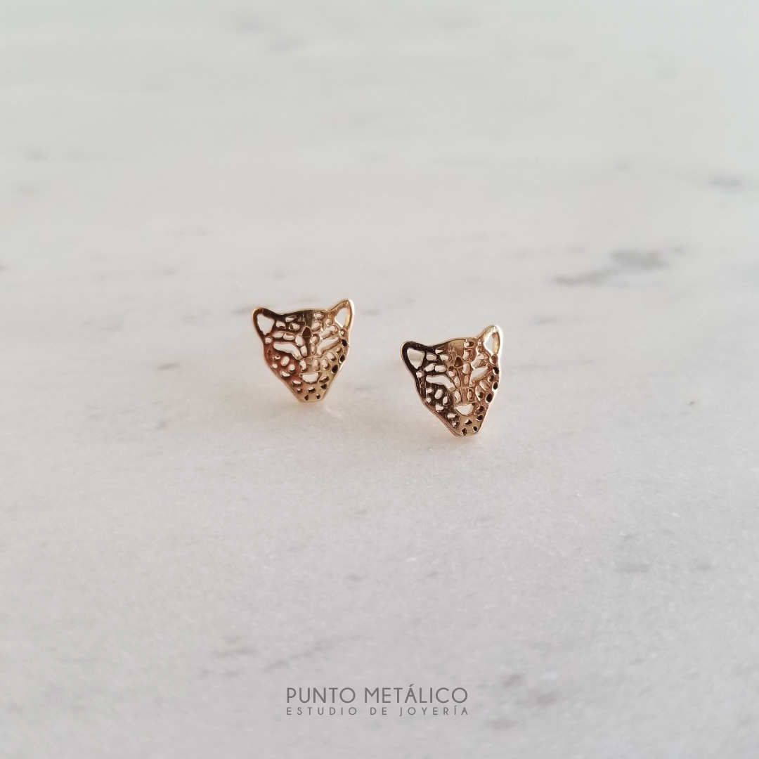 Rose Gold Cheetah Studs