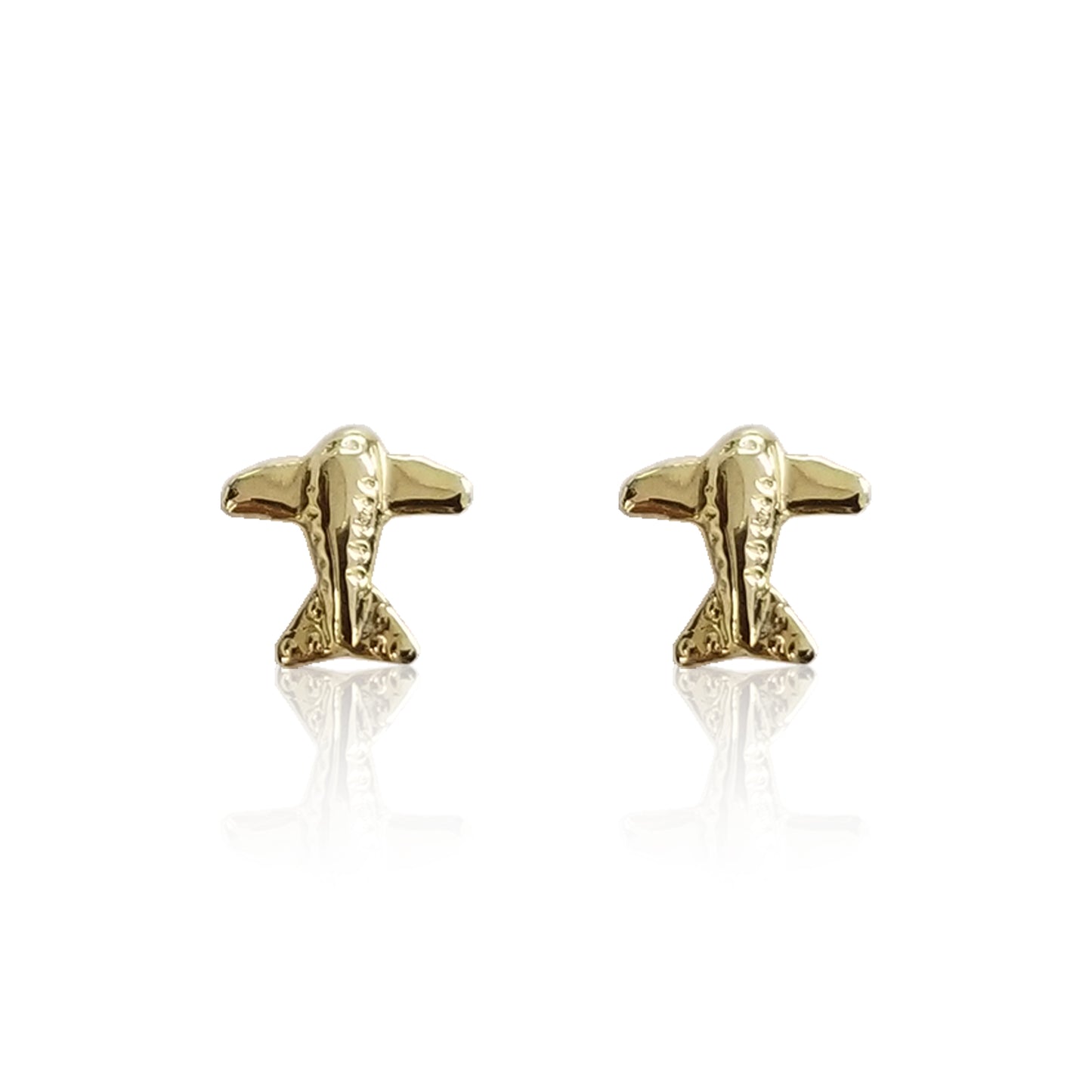Aretes Avión, Oro 10k Tipo Broquel