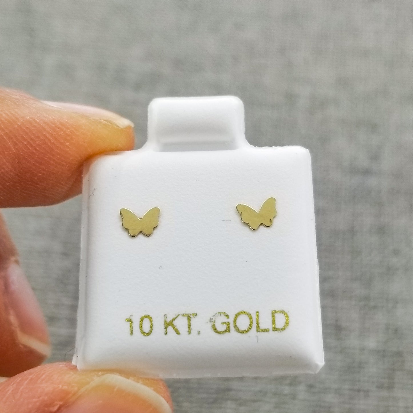 Aretes Mariposa Mini, Oro 10k Tipo Broquel