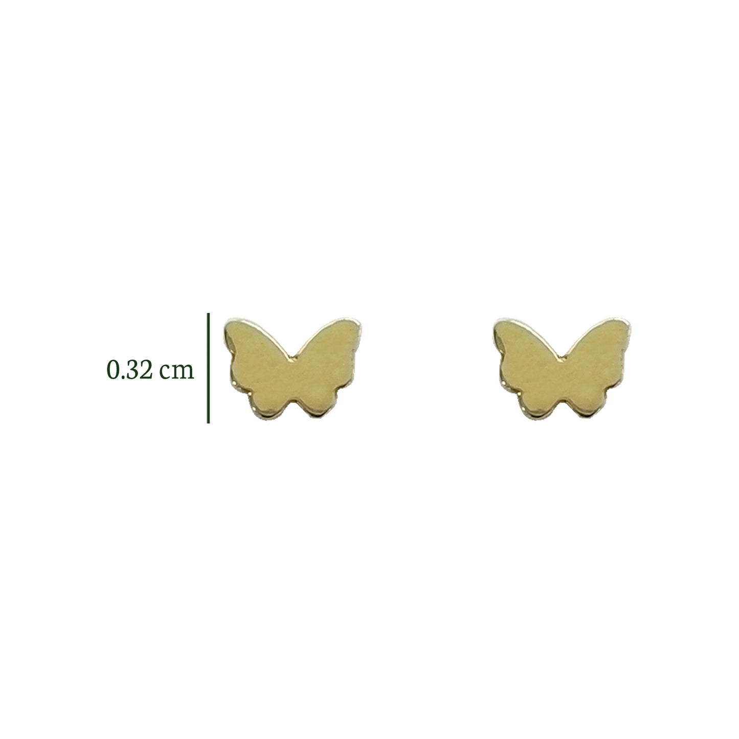 Aretes Mariposa Mini, Oro 10k Tipo Broquel