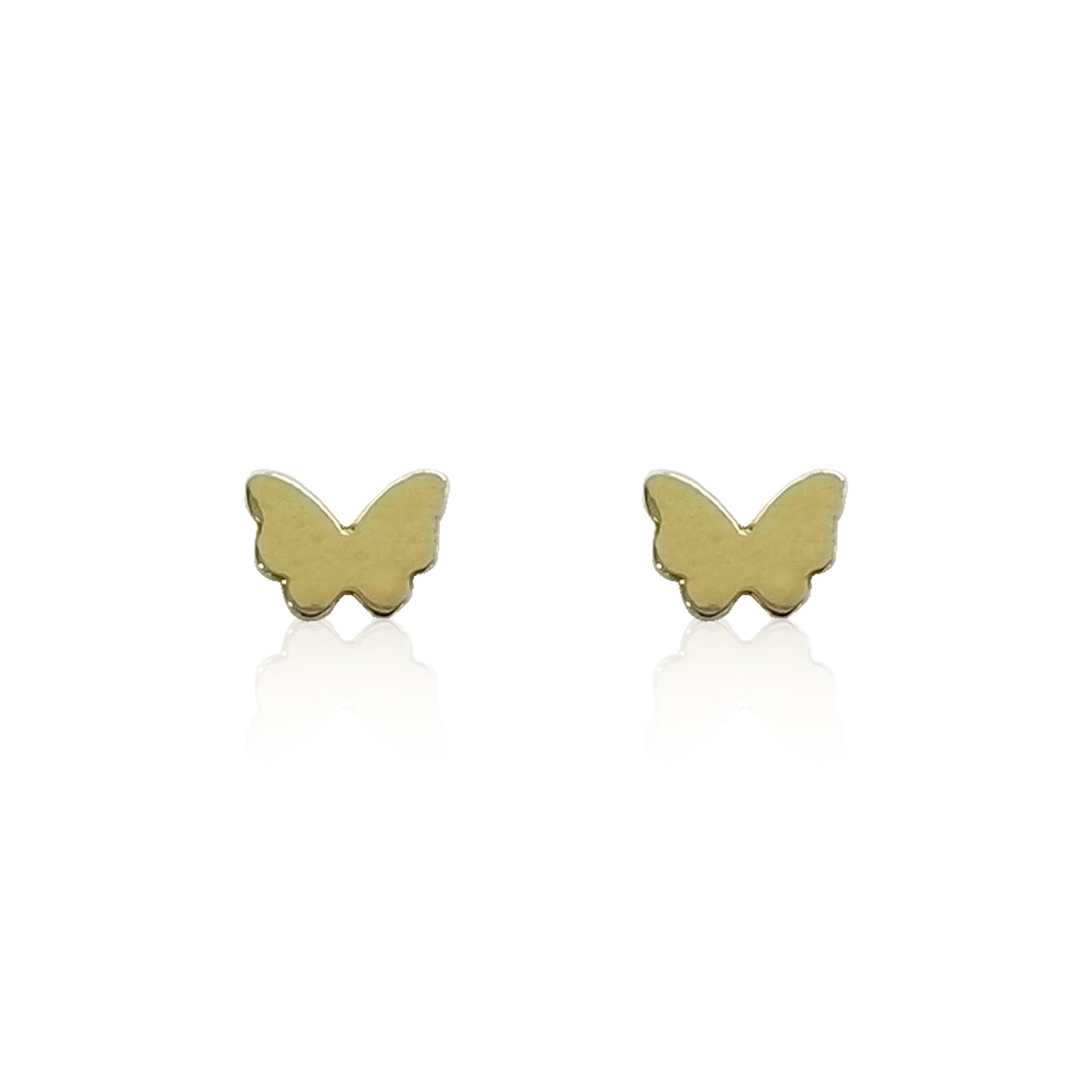 Aretes Mariposa Mini, Oro 10k Tipo Broquel